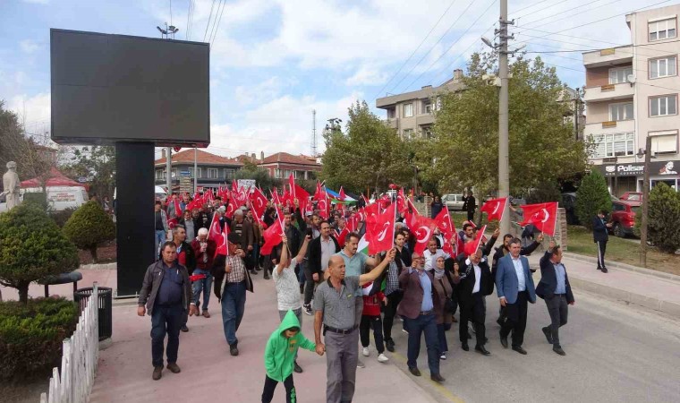 Ayvacık’ta Filistin’e destek yürüyüşü düzenlendi