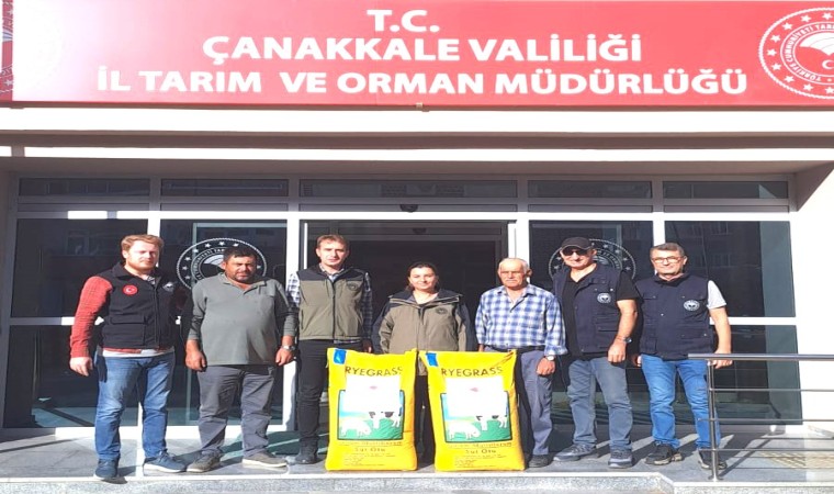 Çanakkale’de üreticilere İtalyan çim tohumu dağıtıldı