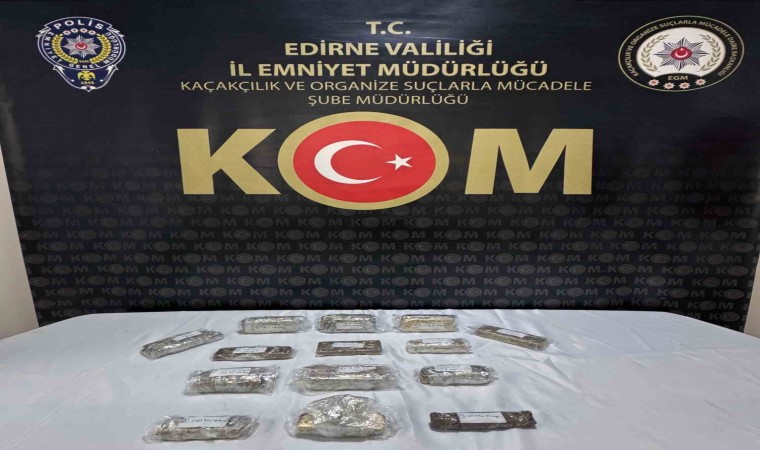 Edirne’de 25 kilo gümrük kaçağı altın ele geçirildi