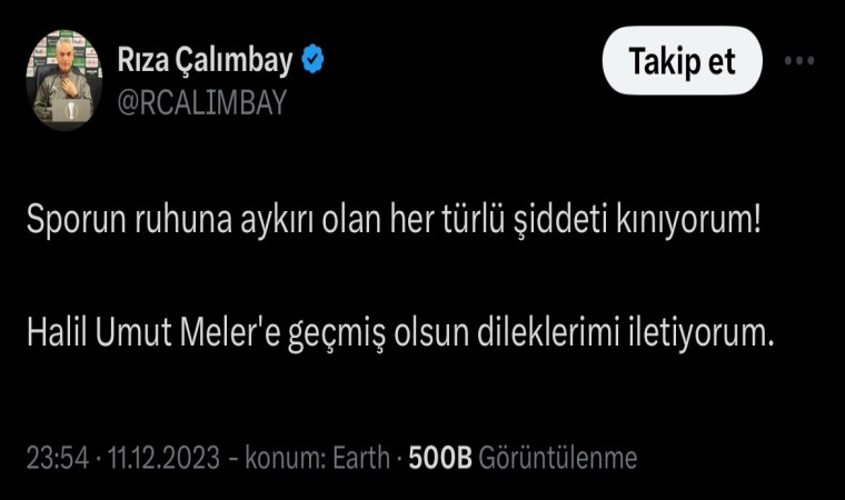 Rıza Çalımbay’dan, Halil Umut Meler açıklaması