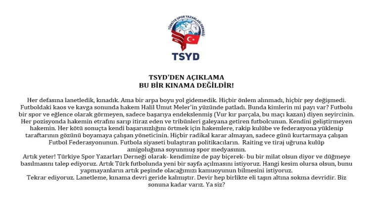 TSYD, Halil Umut Meler’e yapılan saldırıyı kınadı