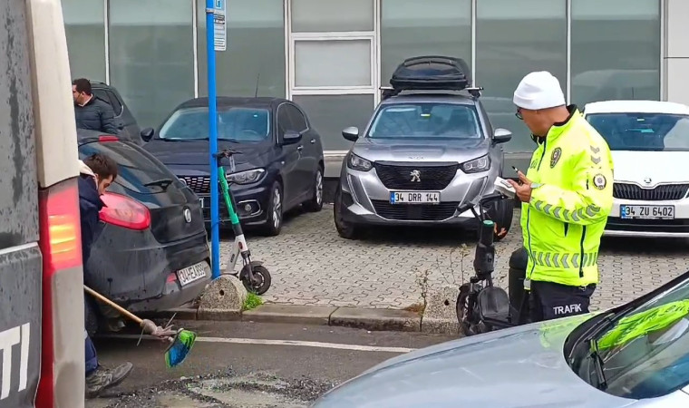 Polisten takdir edilecek hareket: Mikserden yere dökülen betonu temizletti