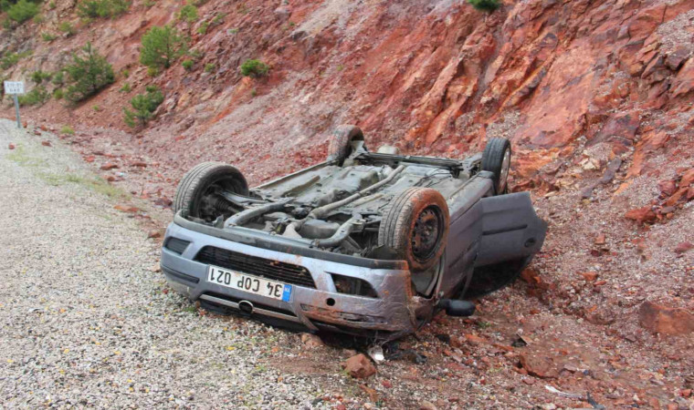 Çan’da takla atan otomobilin sürücüsü yaralandı