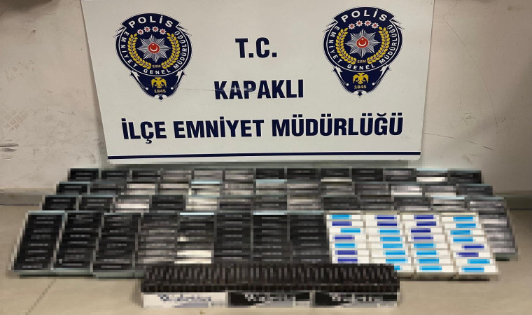 Kapaklı’da 450 adet paketlenmiş sigara ve tabanca ele geçirildi