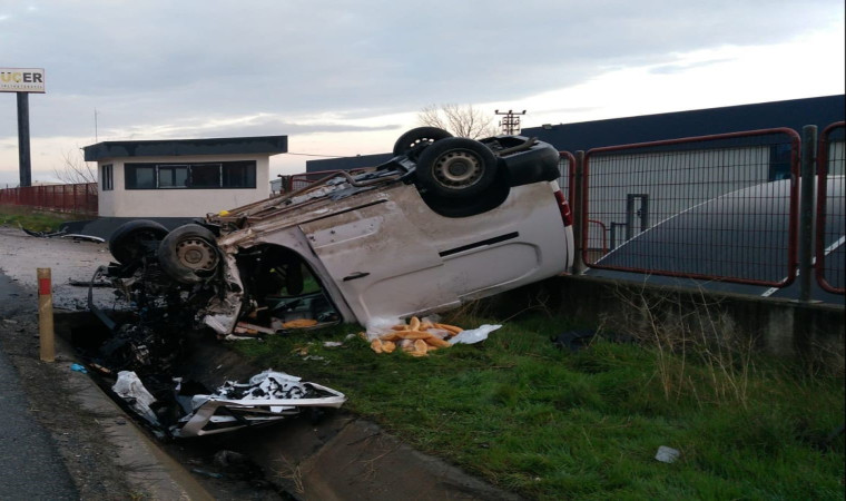 Tekirdağ’da takla atan aracın sürücüsü hayatını kaybetti