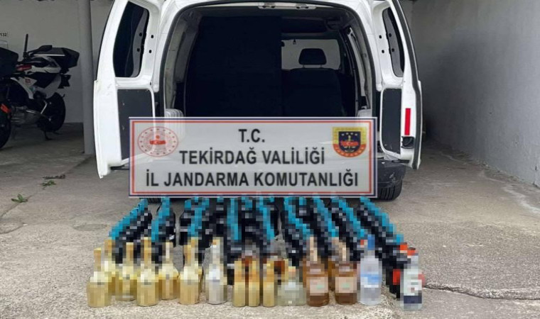 Tekirdağ’da şüpheli araçtan kaçak içki çıktı