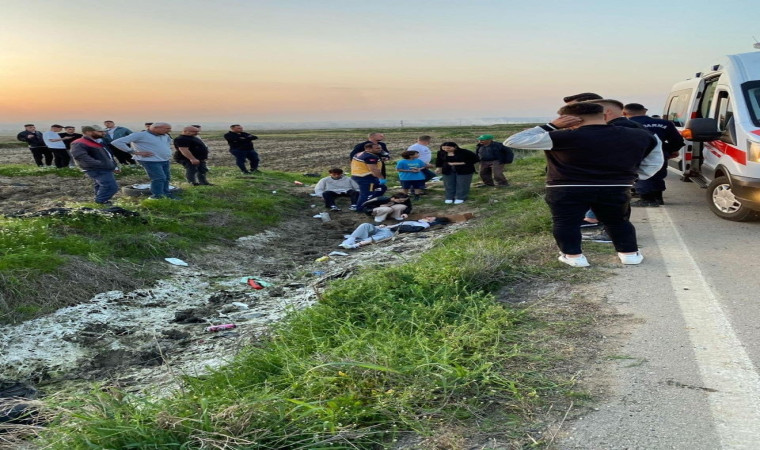 Yoldan çıkan otomobil takla attı: 2 si ağır, 5 yaralı