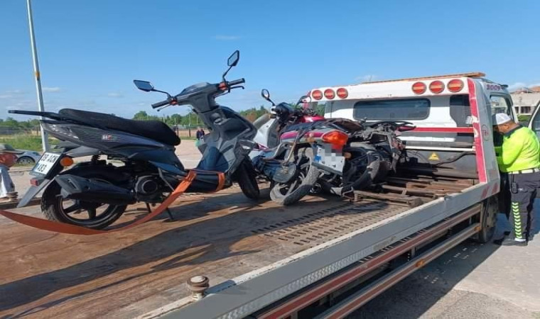 Babaeski’de motosikletlere sıkı denetim: 6 motosiklet trafikten men edildi