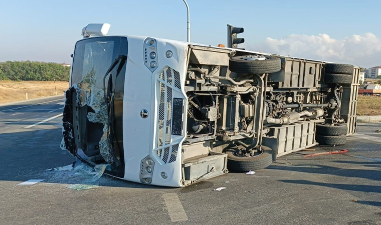 Tekirdağ’da işçi servisi kazası: 11 yaralı