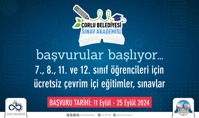 Çorlu Belediyesi Sınav Akademisi Başvuruları Başladı