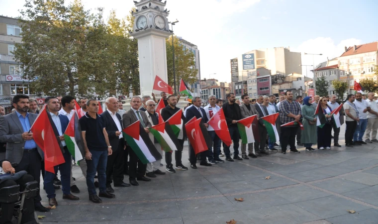 Çorlu’da Filistin İçin Bir Araya Gelindi