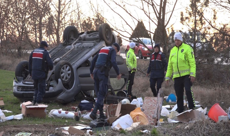 Kırklareli’nde şarampole devrilen otomobilin sürücüsü hayatını kaybetti