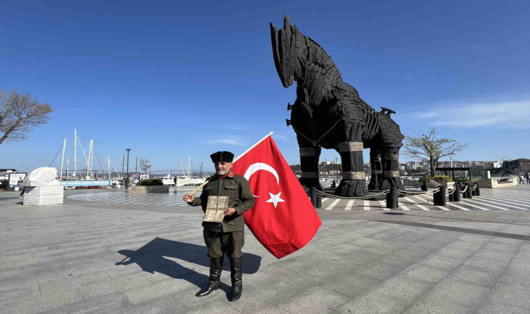 Şehitler için 555 bin adım atarak Çanakkale’ye geldi