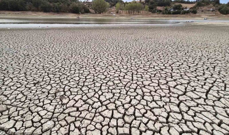Gölet kurumaya yüz tuttu: Çatlaklar oluştu
