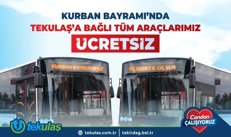 Kurban Bayramı’nda Tekirdağ’da Ulaşım Ücretsiz