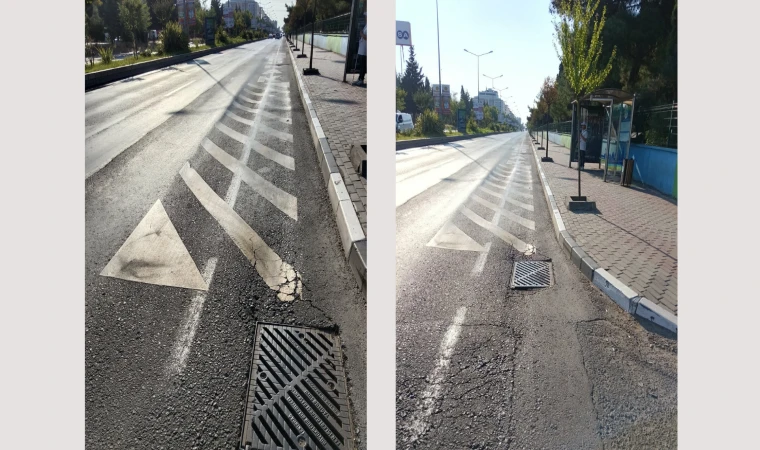 Yolda Oluşan Çökmeler Tepki Çekiyor