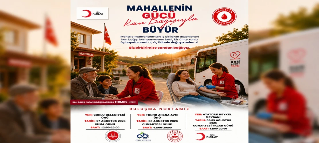 Çorlu’da Kan Bağışı Kampanyası Düzenlenecek