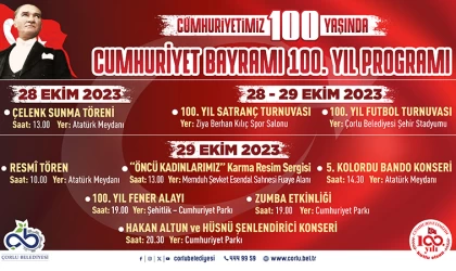 Cumhuriyet Bayramı kutlamaları Çorlu'da başlıyor