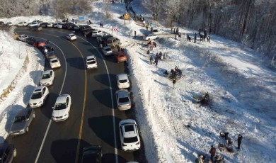 Kırklareli’nde kar manzaraları havadan görüntülendi
