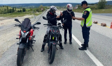 Kırklareli’nde motosiklet sürücüleri denetlendi