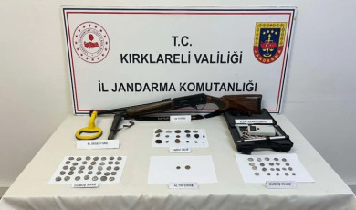 Kırklareli’nde tarihi objeler ele geçirildi