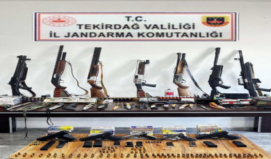 Tekirdağ’da evden cephanelik çıktı