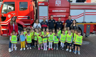Kırklareli’nde minik öğrenciler itfaiyeci oldu