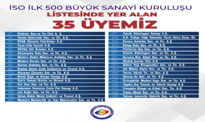35 Firma İSO 500 Listesinde