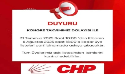 CHP’de Üye Listeleri Askıya Çıktı